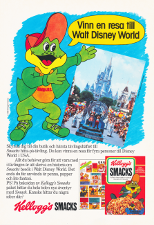 Reklam i form av en tävling där man ska skriva en historia om grodan Smacks besök på Walt Disney World
