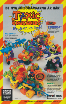 Reklam för leksaker från Toxic crusaders