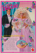 Annons för Barbie och hennes magiska fjärilar. Foto av Barbie och Ken.