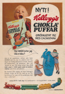 Reklam för frukostflingan Chokla' puffar från Kellogg's