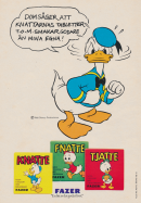 Reklam för tablettaskar från Fazer med Disney-motiv