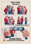 Reklam för Kodak Ektra, en liten och hantervänlig kamera med handtag