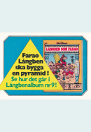 Reklam för nummer 9 i albumserien Långben Historiens mästare