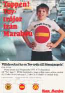 Reklam för tuggummit TOY från Marabou med sin slogan "Ta't lugnt, ta ett TOY"