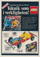 Reklam för LEGO Technic, paket nummer 853 som kostar ungefär 189 kronor i butik