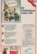 Tävlingsreklam där man kan vinna leksaksfigurer från serierna om Asterix