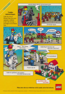 Reklam i serieformat för LEGO och arton nya byggsatser som släppts året 1986